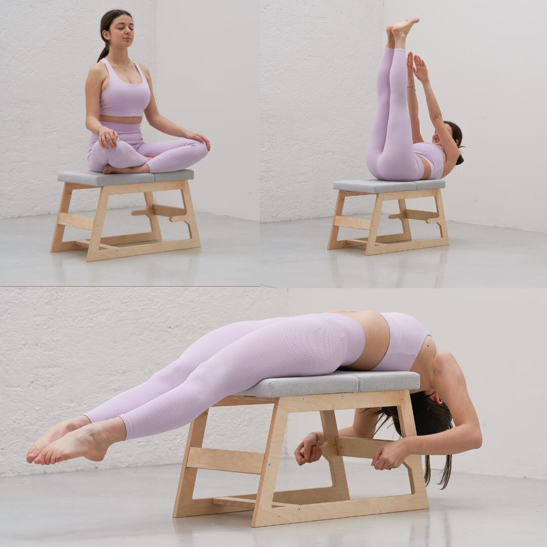 Banco de ioga e fitness para inversões sirsasana - Nap Transparente 3/6