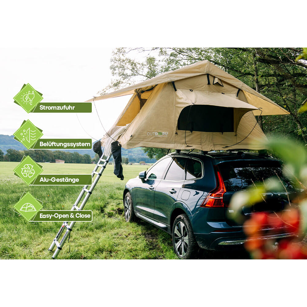 Dachzelt Expedition für 3 Personen Khaki 140 cm 5/7