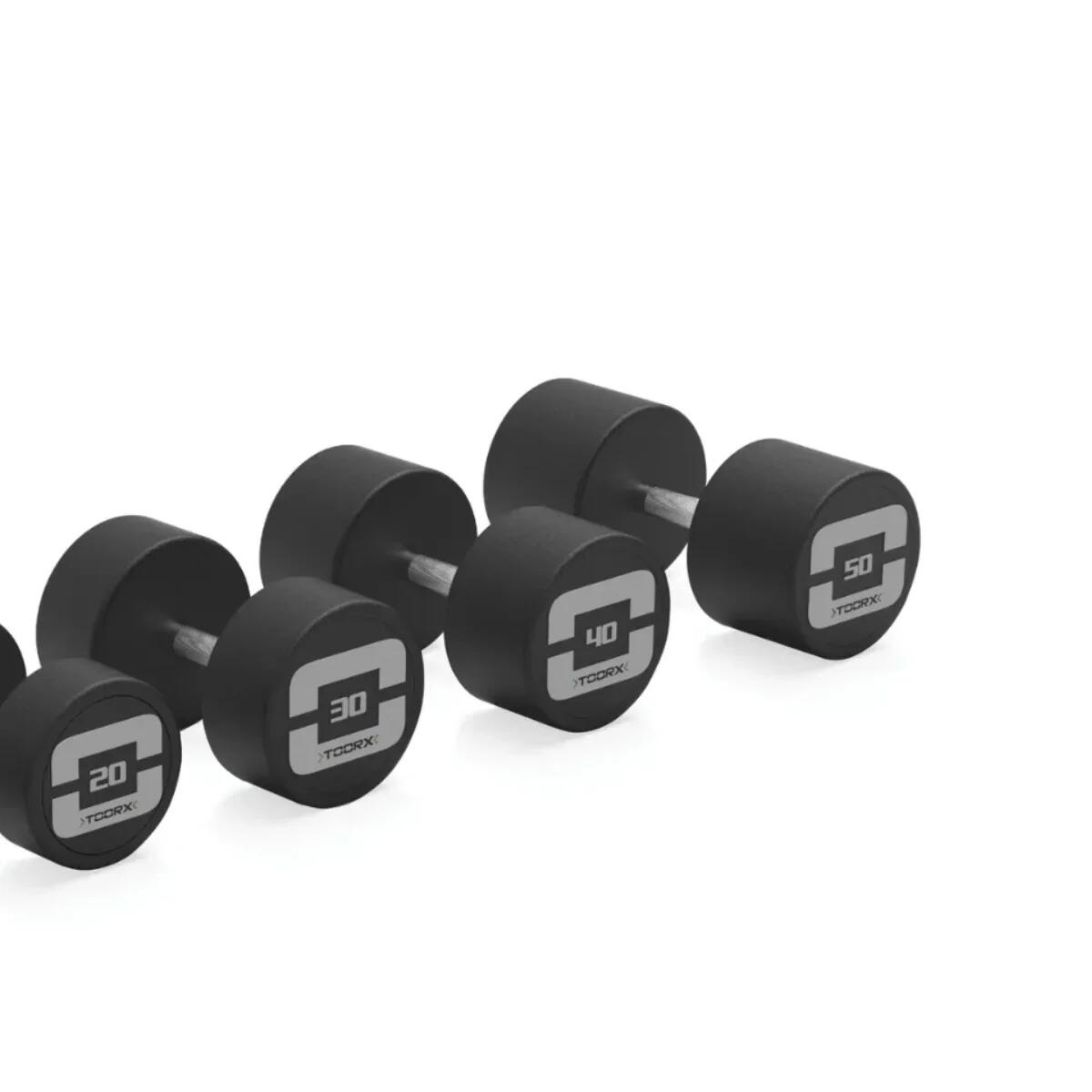 Manubri gommati professionali tondi per allenamento forza [2–50 kg] uso palestra 3/3