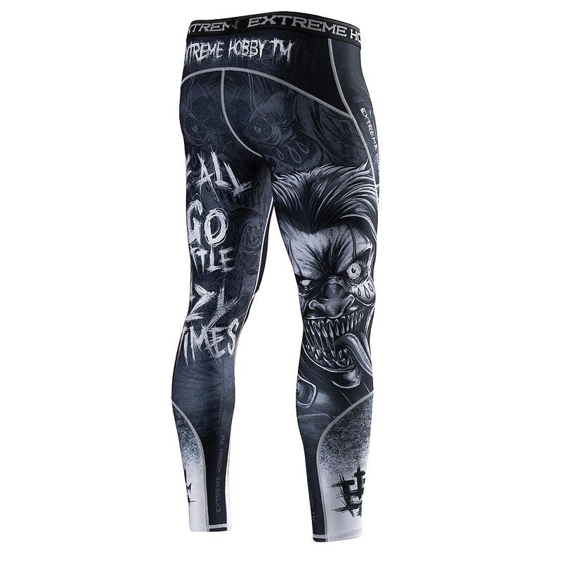 Legginsy do MMA męskie EXTREME HOBBY PSYCHO CLOWN kompresyjne