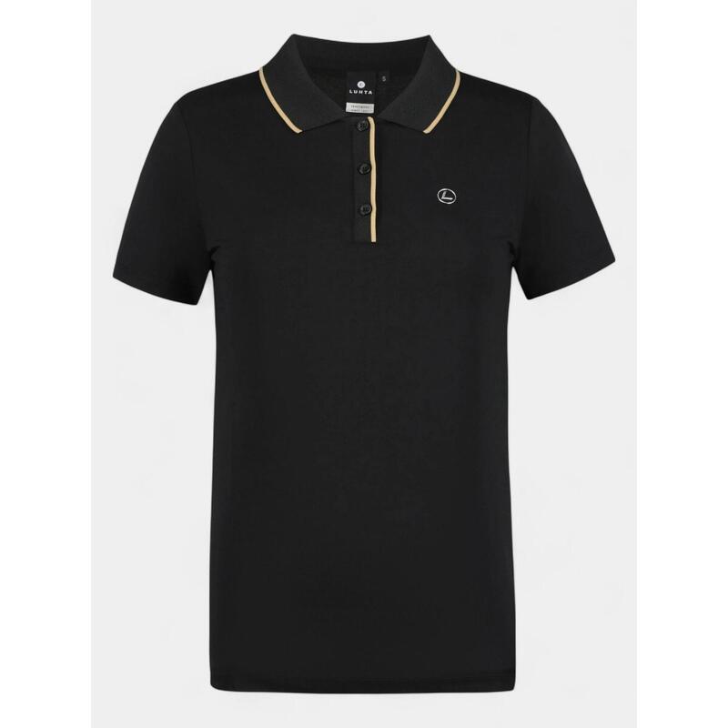 Tricou cu guler Luhta Halkokari - negru femei