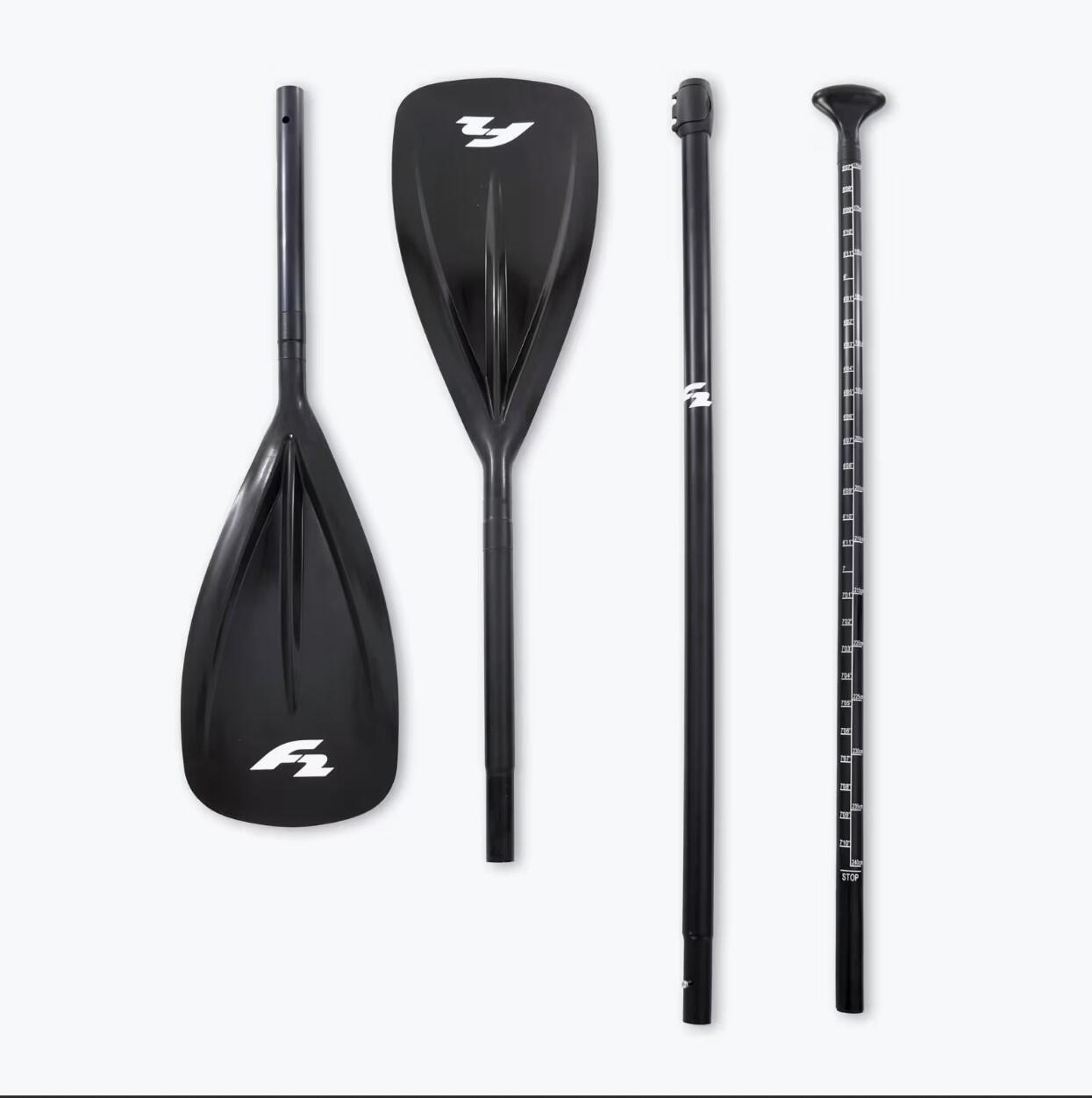 F2 Marken SUP Paddel Kajak Alu 4 teilig 170-241cm 2in1 Paddle Schwarz 2025 2/4
