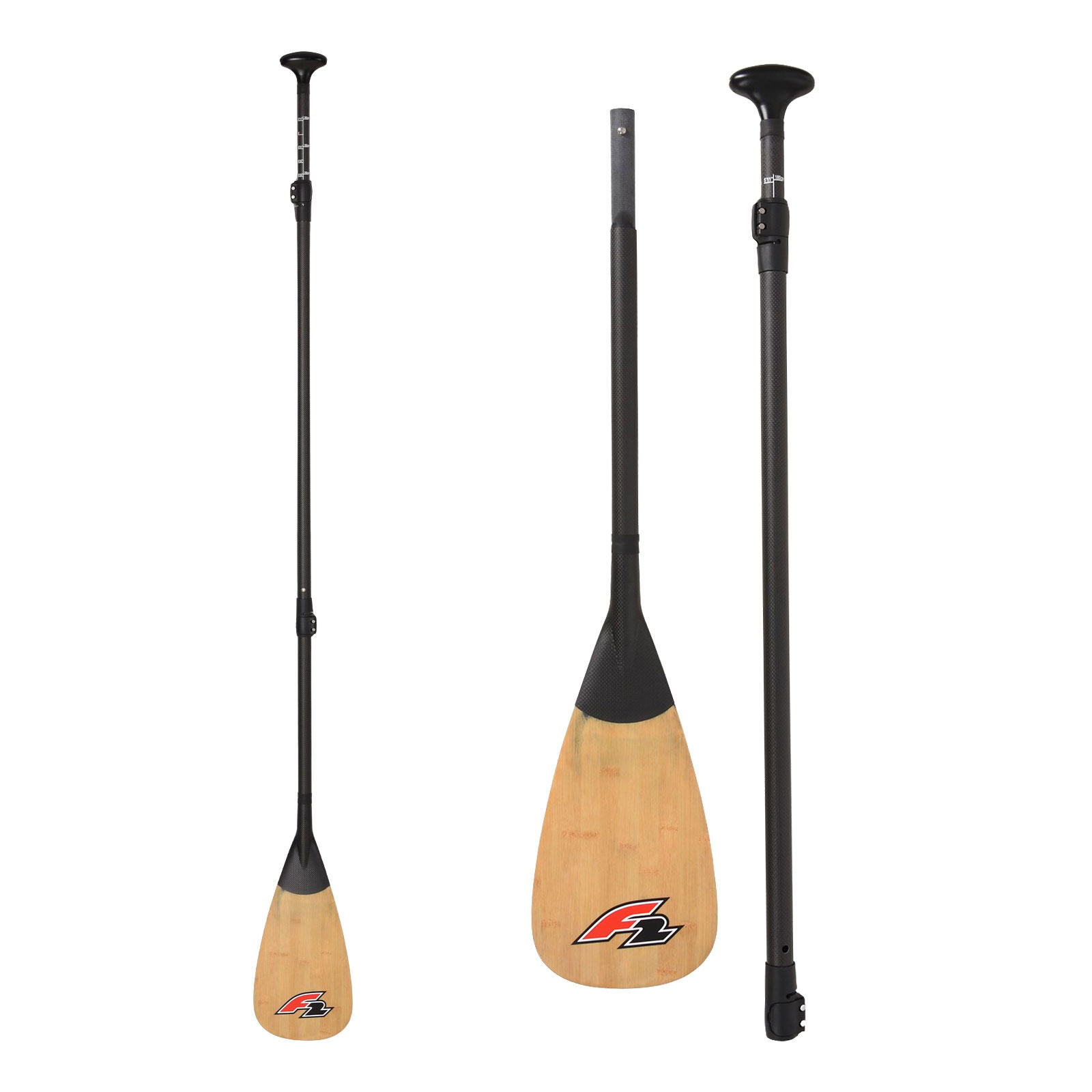 F2   SUP Paddel Bamboo - Carbon  3 teilig 180-220cm Wood 2/5