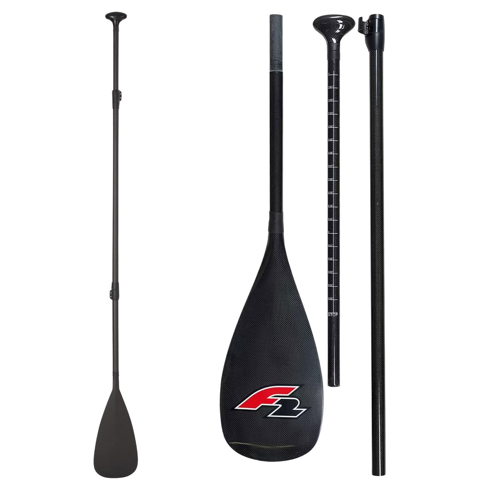 F2 F2   SUP Paddel Carbon - 85% Carbon  3 teilig 170-240cm Schwarz 2024/25