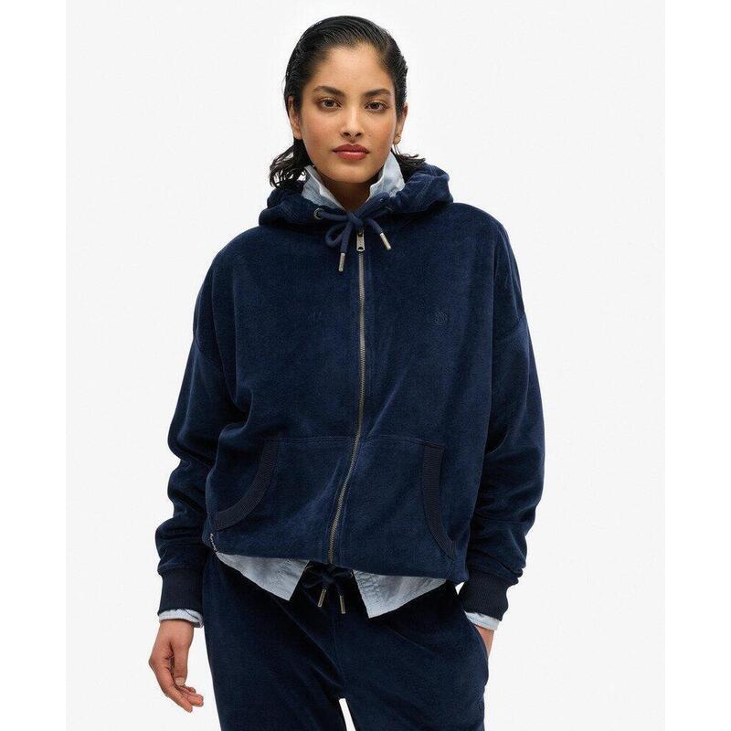 Veste à capuche en velours