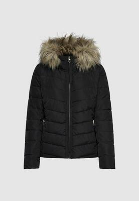 Donsjas onlellan quilted hood cc otw dames zwart
