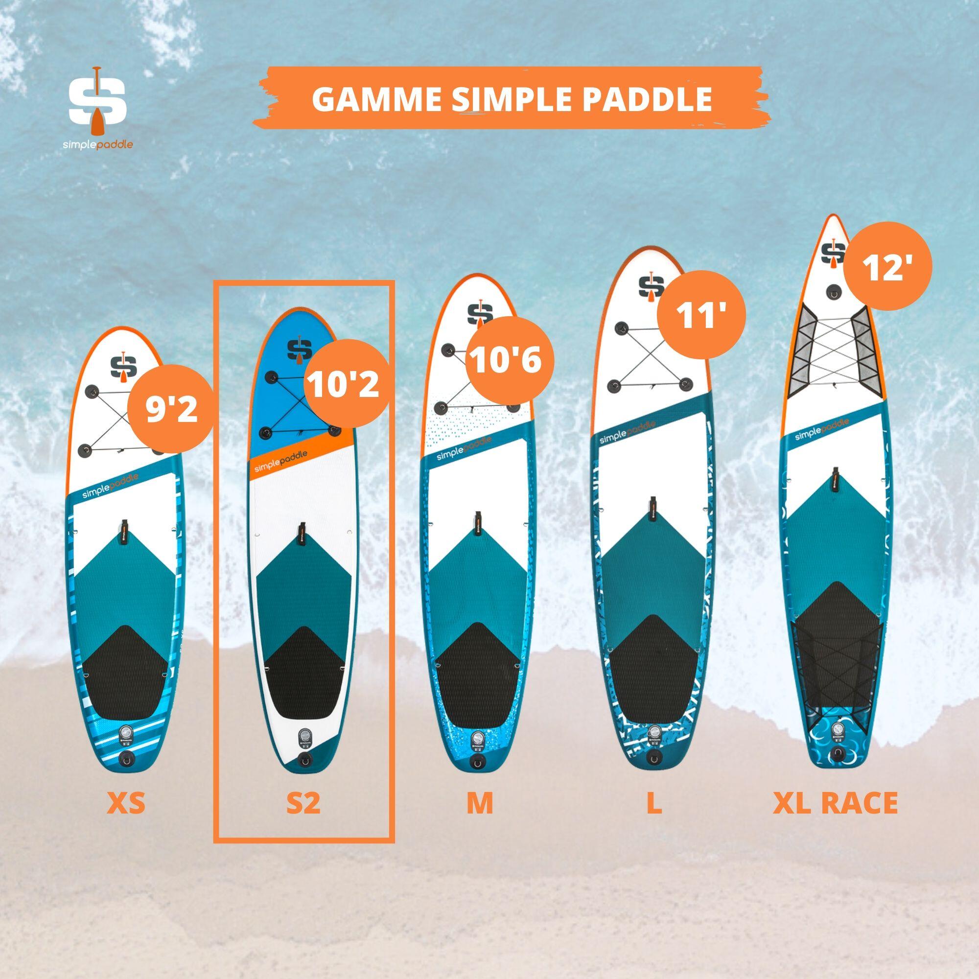Opblaasbaar Paddle S2 10'2'' (310x76 x13cm) met peddel, leash, pomp en draagtas 7/7
