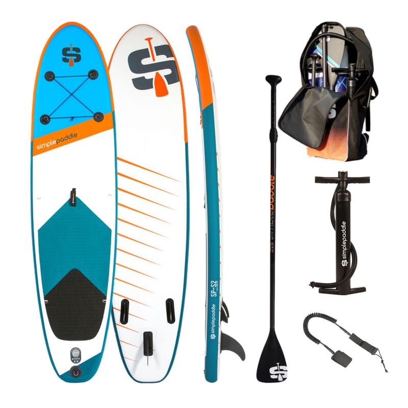 Paddle Gonflable S2 10'2' (310 x 76 x 13 cm) avec Pagaie, Leash, Pompe et Sac