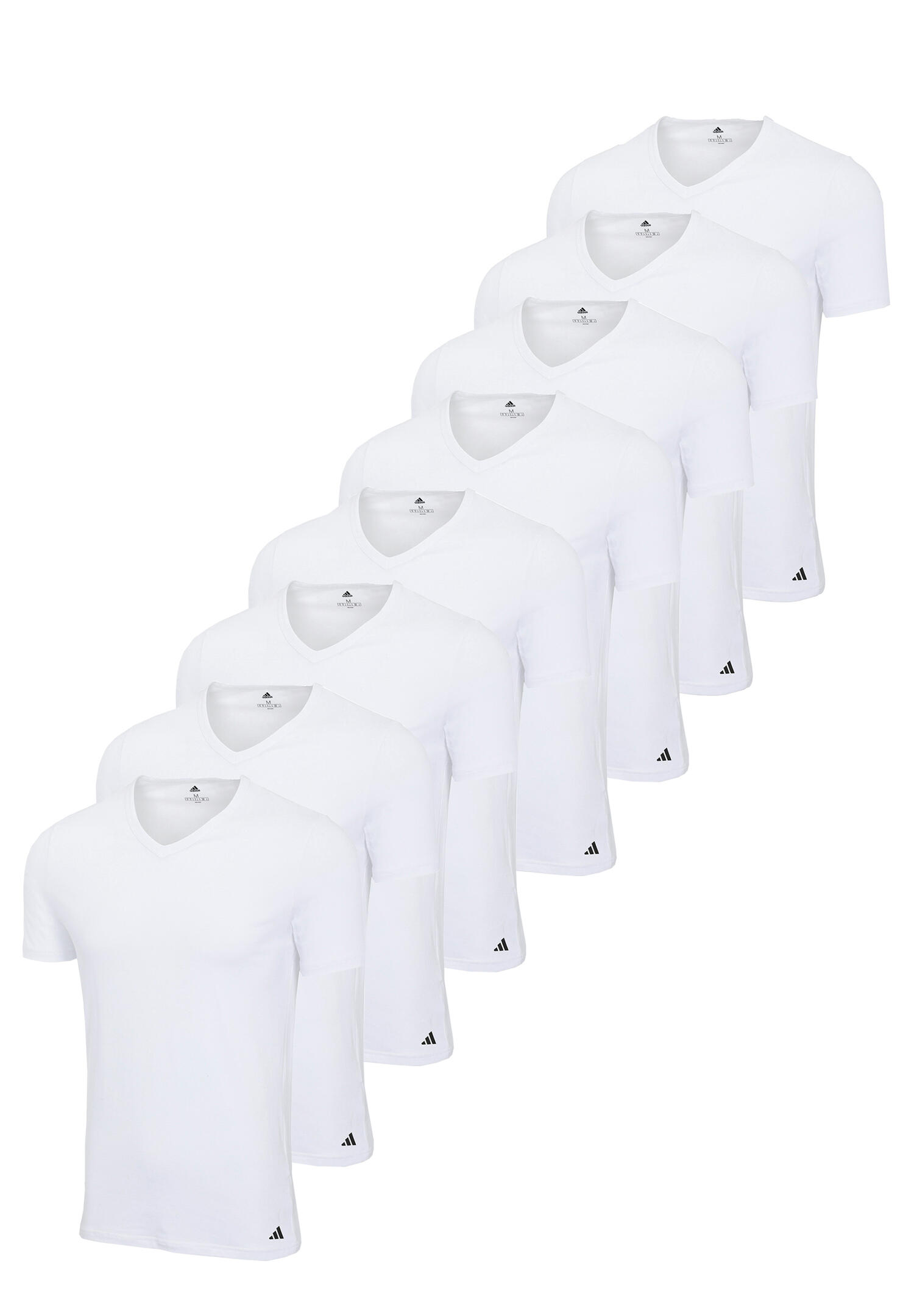 ADIDAS 8 er Pack adidas V-Neck T-Shirt Herren V-Ausschnitt Baumwolle
