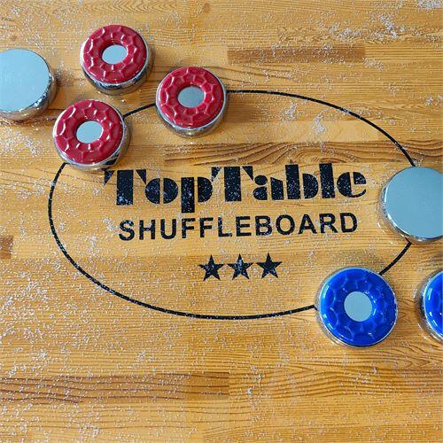 TOPTABLE TopTable Shuffleboard Pucks medium 53mm set 4x Blue and 4x Red