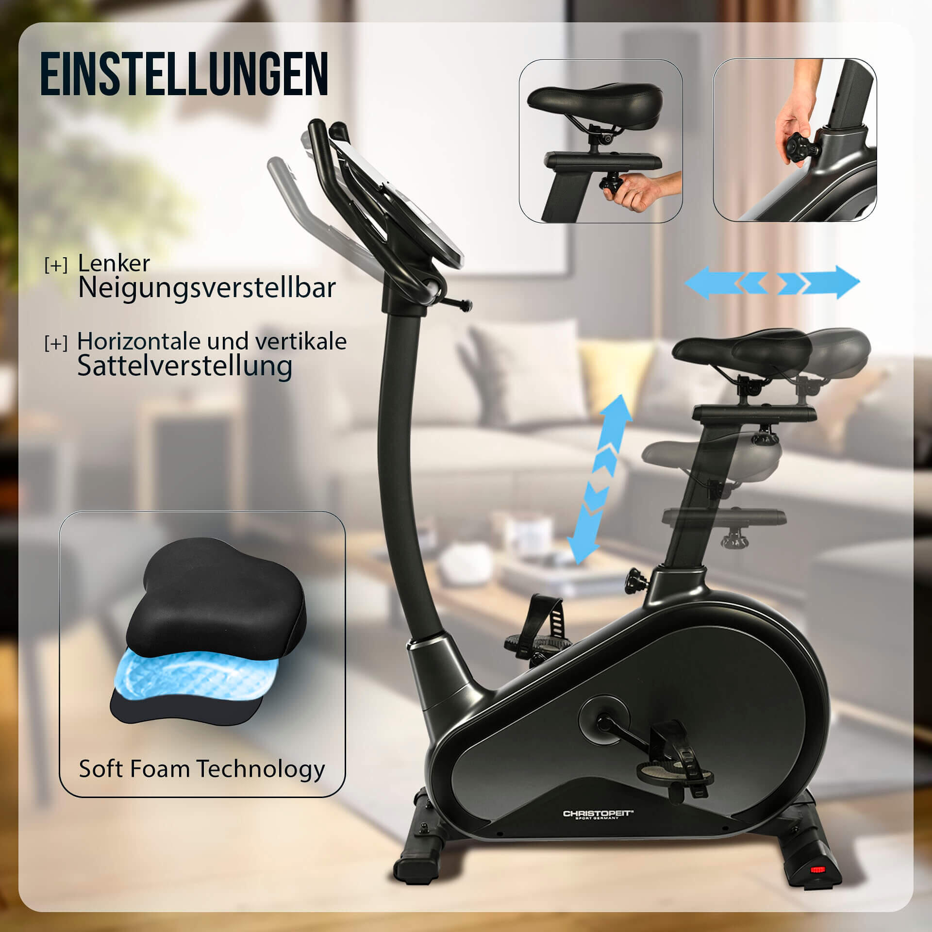 Heimtrainer  - Induktion - 21 Programme - Kinomap - bis 210cm - EM 8000 5/7