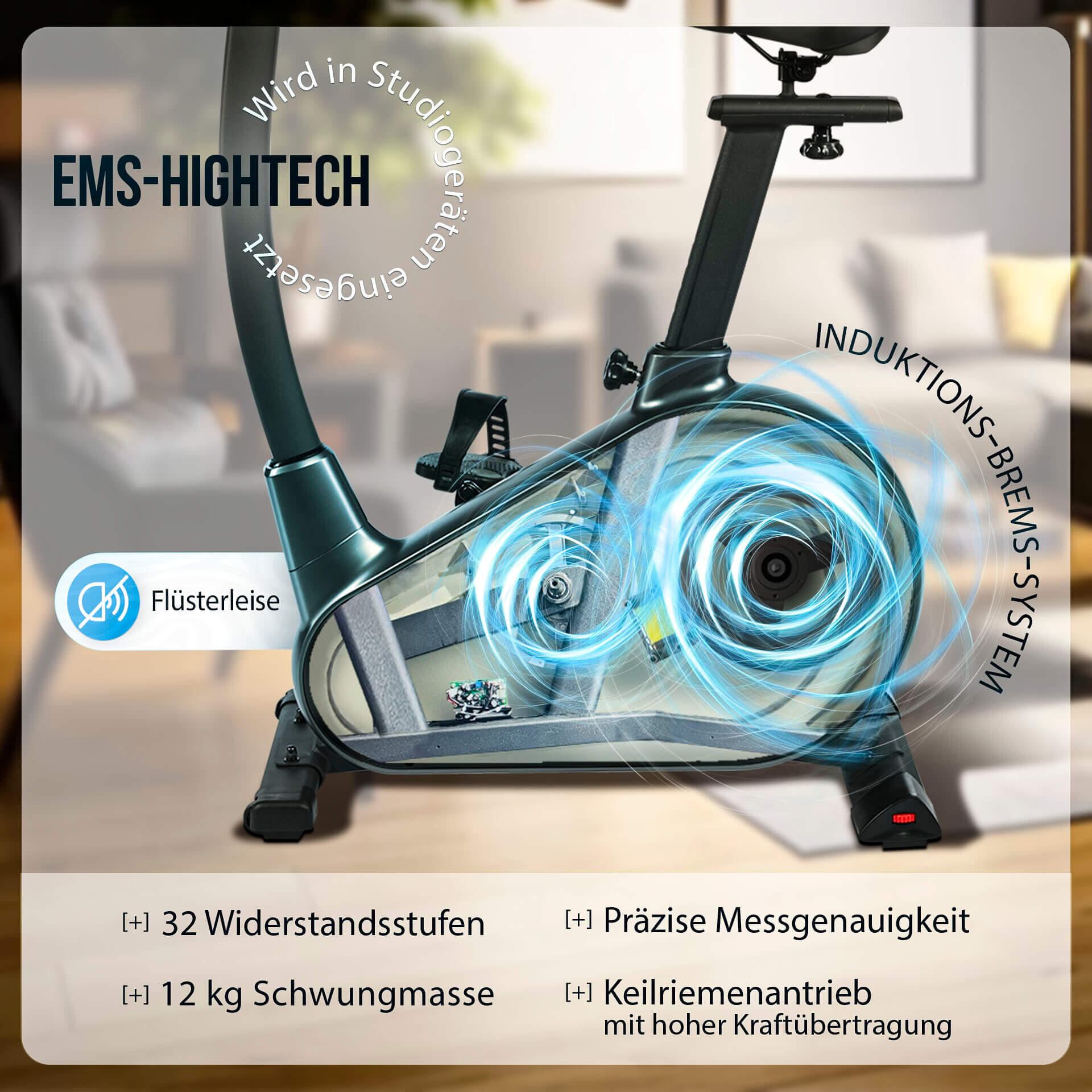 Heimtrainer  - Induktion - 21 Programme - Kinomap - bis 210cm - EM 8000 2/7