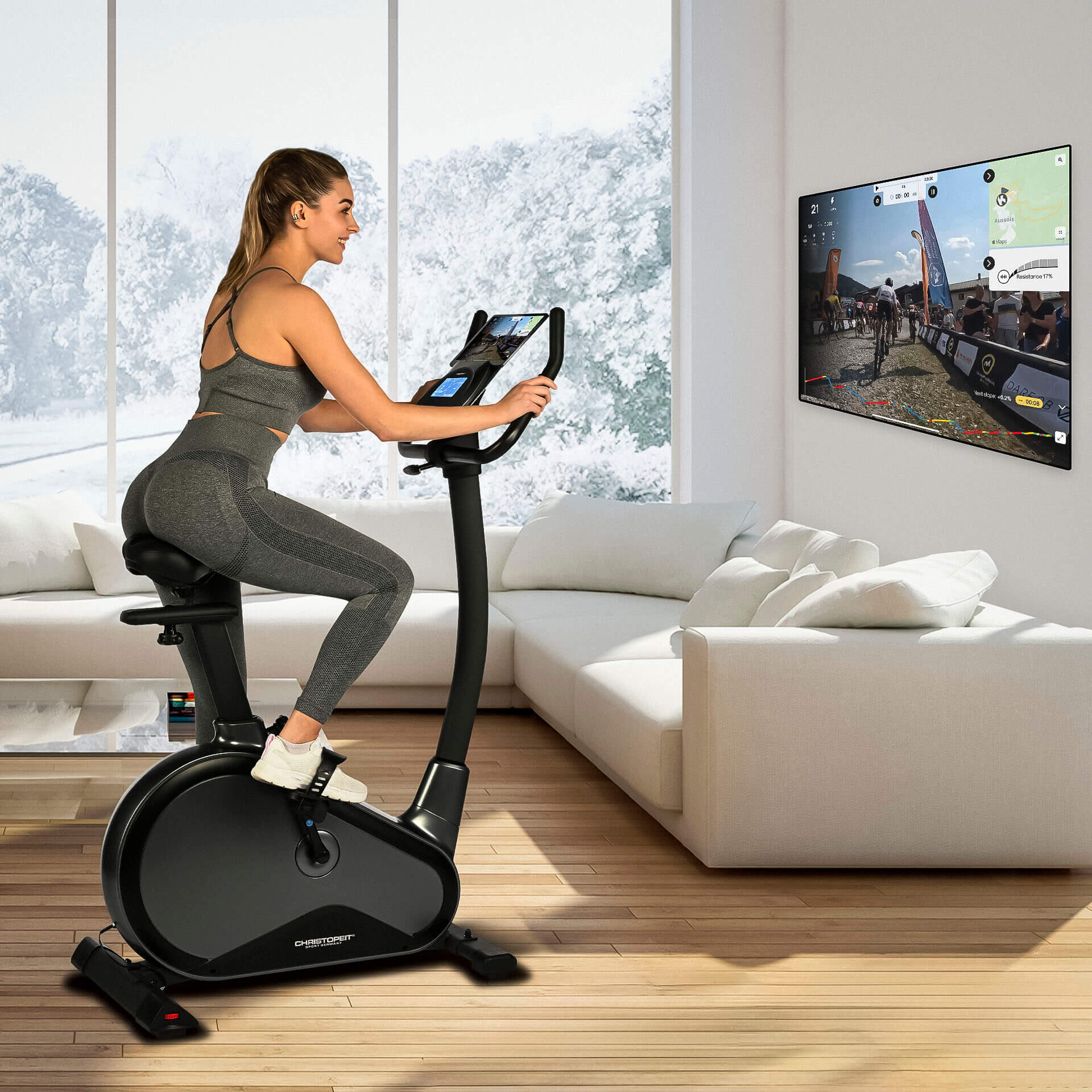 Heimtrainer  - Induktion - 21 Programme - Kinomap - bis 210cm - EM 8000 7/7