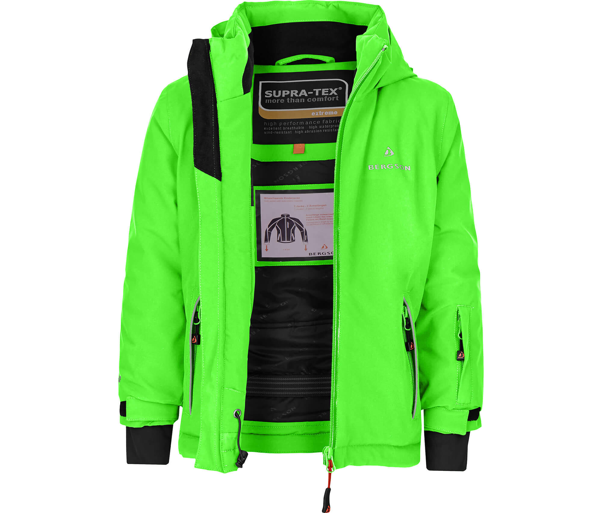 Skijacke und Winterjacke perfekt für kleine Wintersportler! Grün 3/4