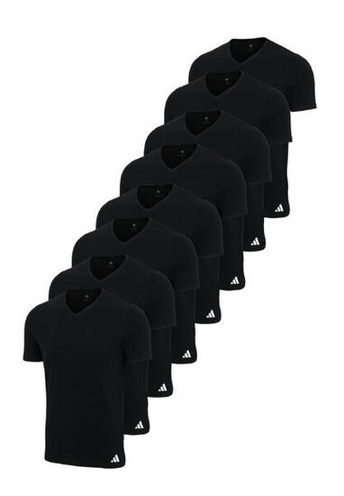 8 er Pack adidas V-Neck T-Shirt Herren V-Ausschnitt Baumwolle
