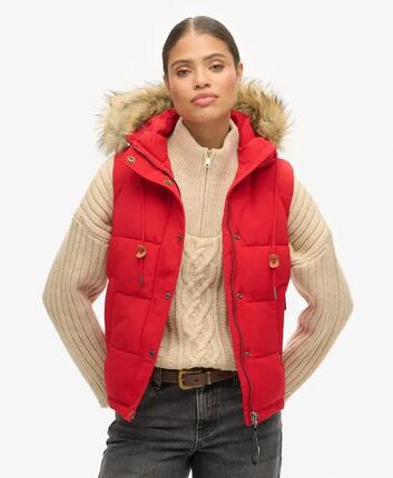 Doudoune sans manches à fausse fourrure femme Superdry Everest