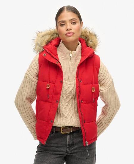Gilet matelassé en fausse fourrure Everest de SUPERDRY