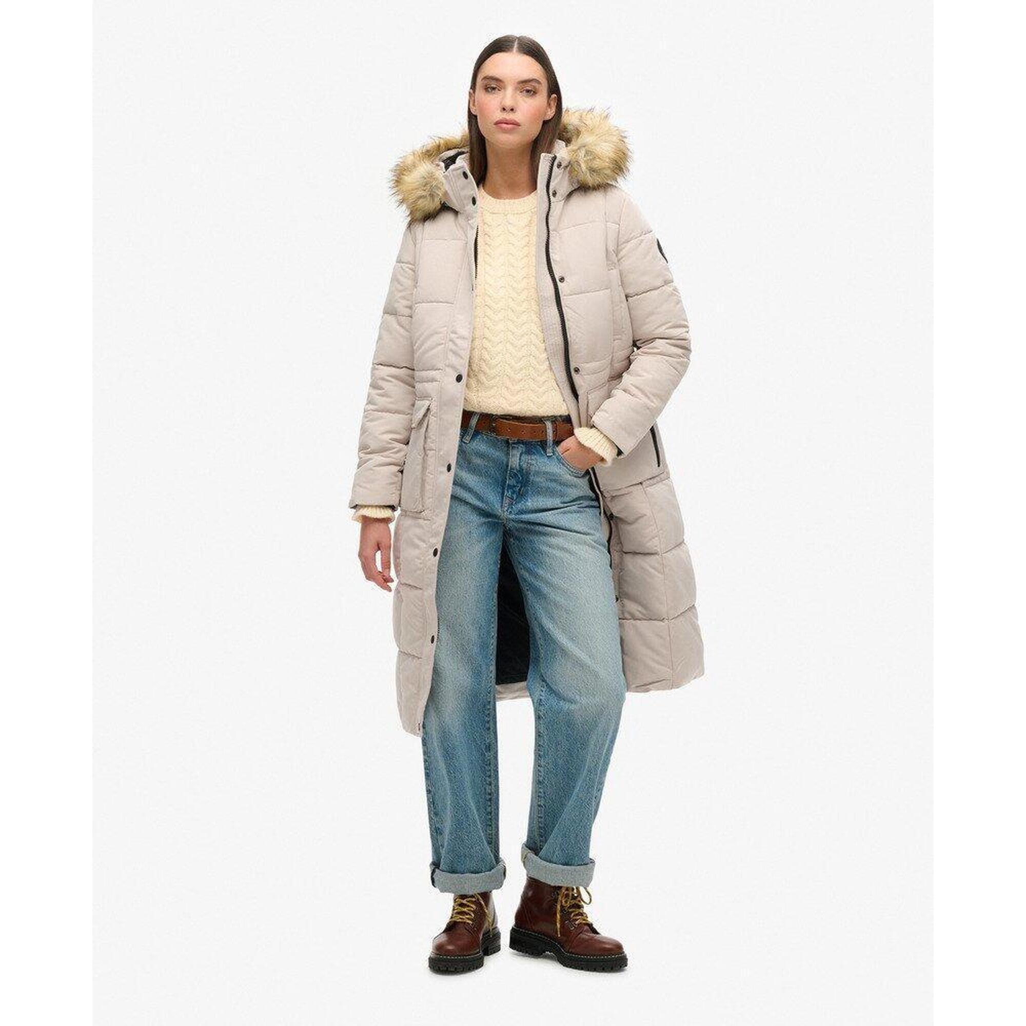 Superdry - Manteau Matelassé Long Everest De Superdry - Maillot Manches Longues - Beige - Decathlon