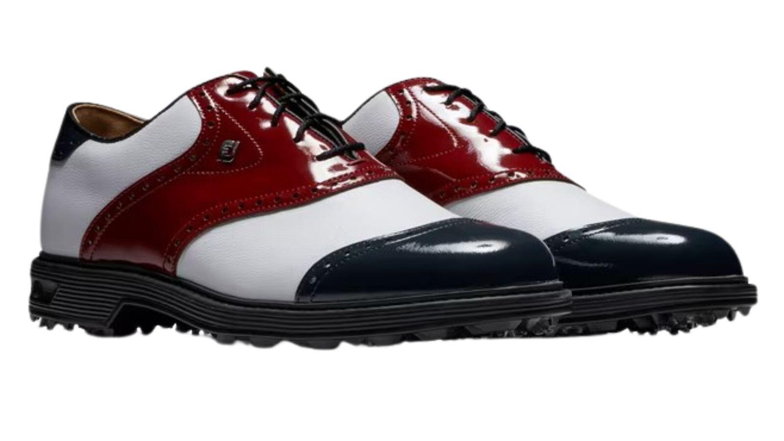 Footjoy Dryjoys Premiere Series Wilcox Wit Bruin Navy 5/5