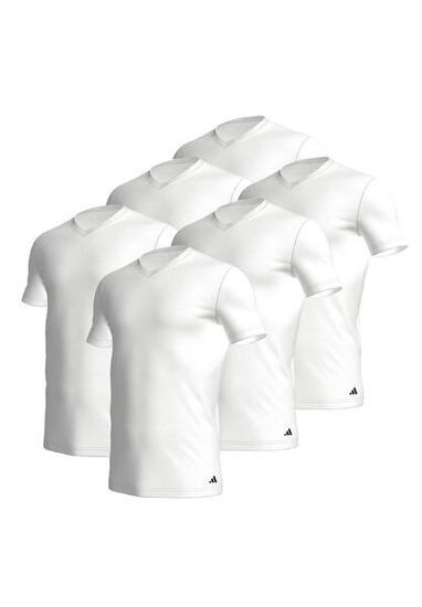 adidas V-Neck T-Shirt Herren V-Ausschnitt Baumwolle 6er Pack