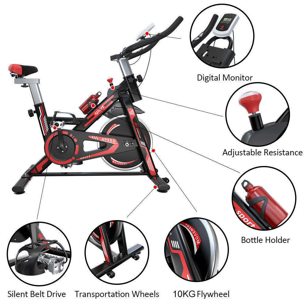 Stationary Exercise Bike with 8KG Flywheel & LCD Monitor 4/7