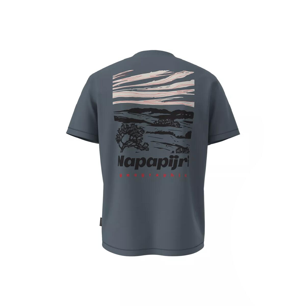 NAPAPIJRI T-shirt e Polo Uomo S-VIGNONI BACK SS Grigio Scuro