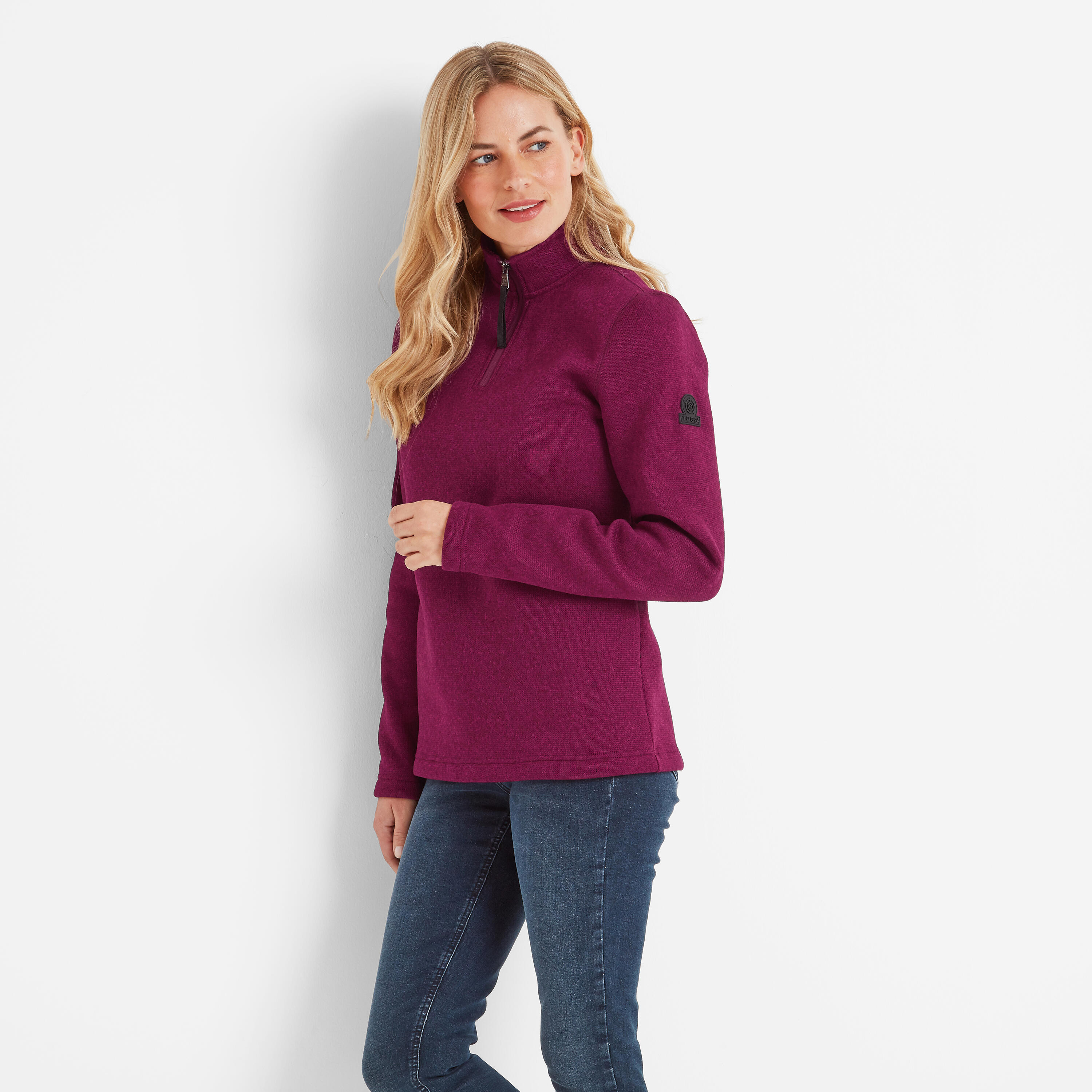 TOG24 Pearson Womens Knitlook Fleece Zipneck