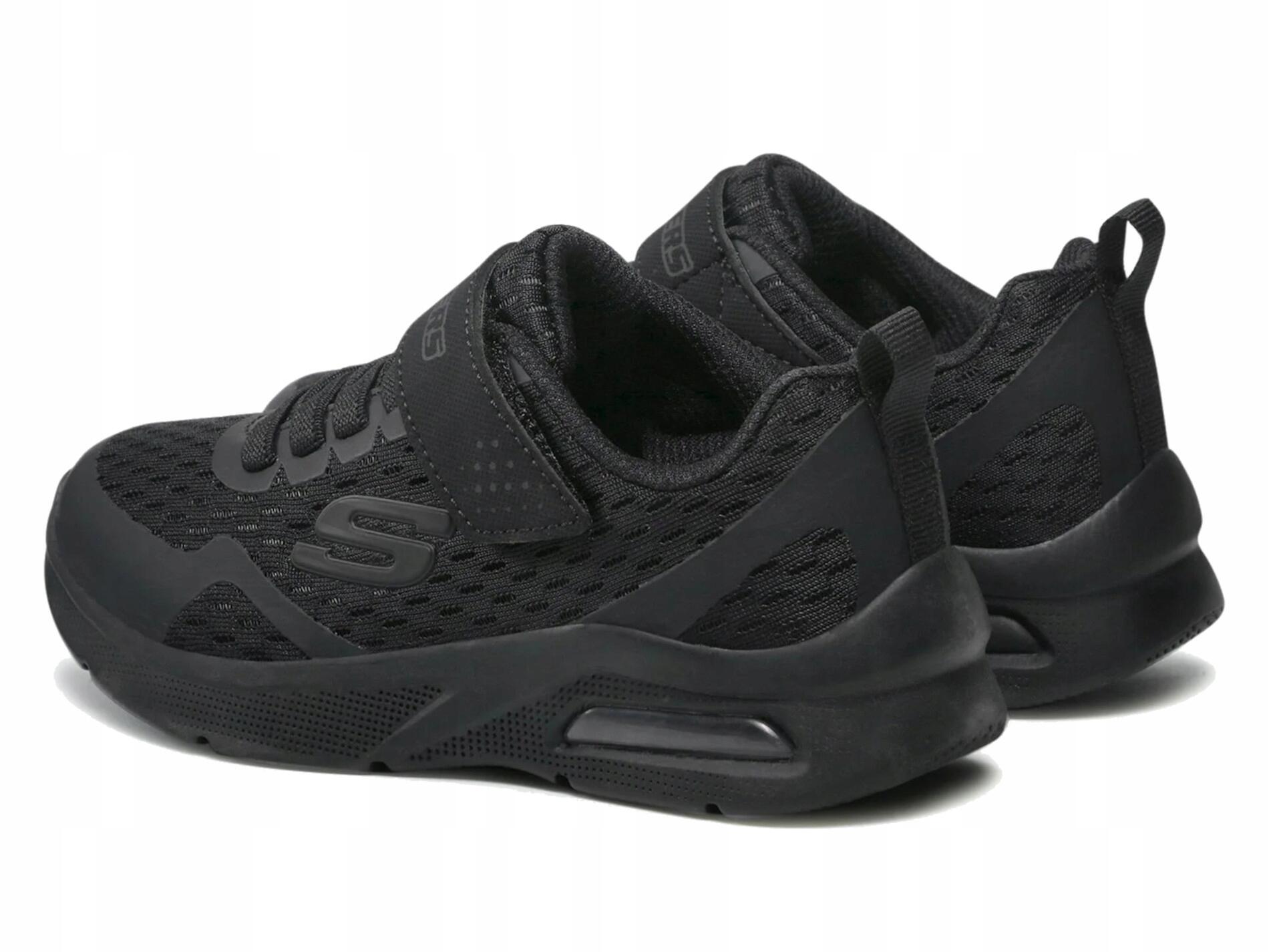 BUTY dziecięce SKECHERS TORVIX 403775L-BBK czarne na rzepę lekkie 32 3/6