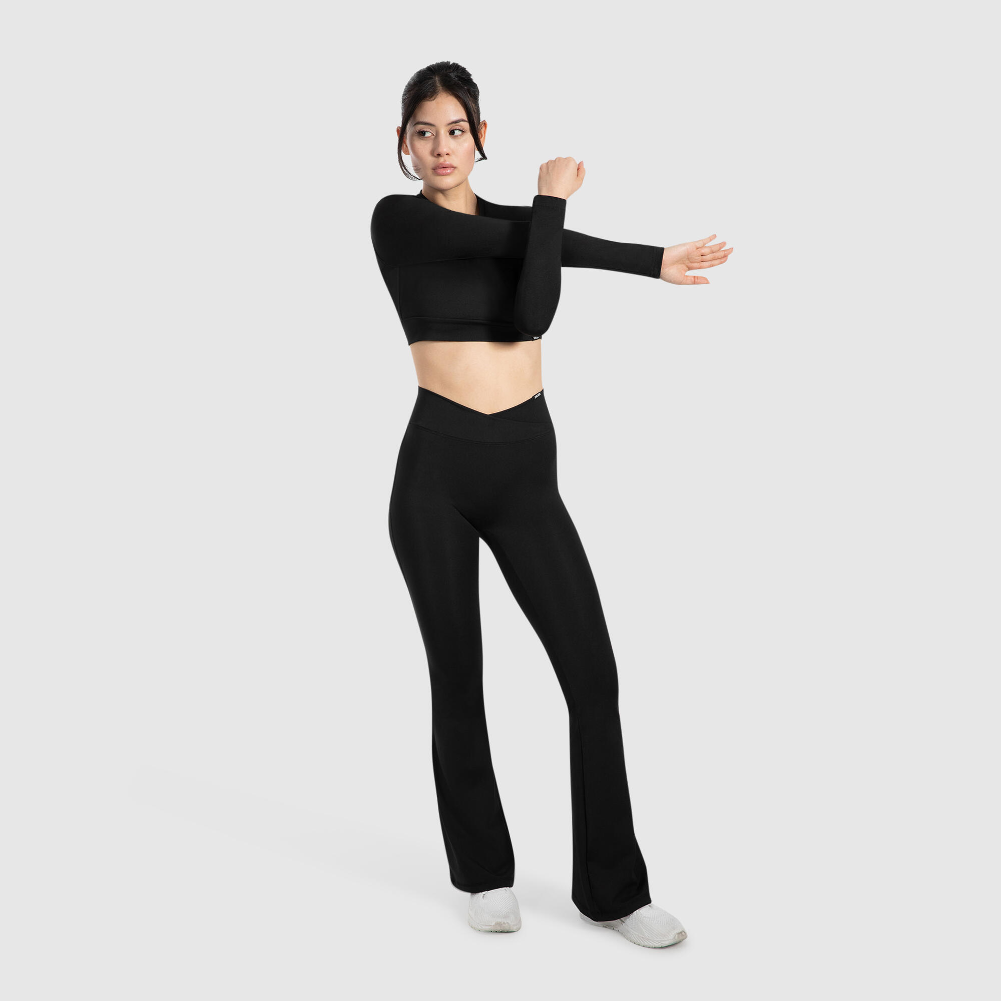 Damen Crop Longsleeve Tisha Schwarz 3/5