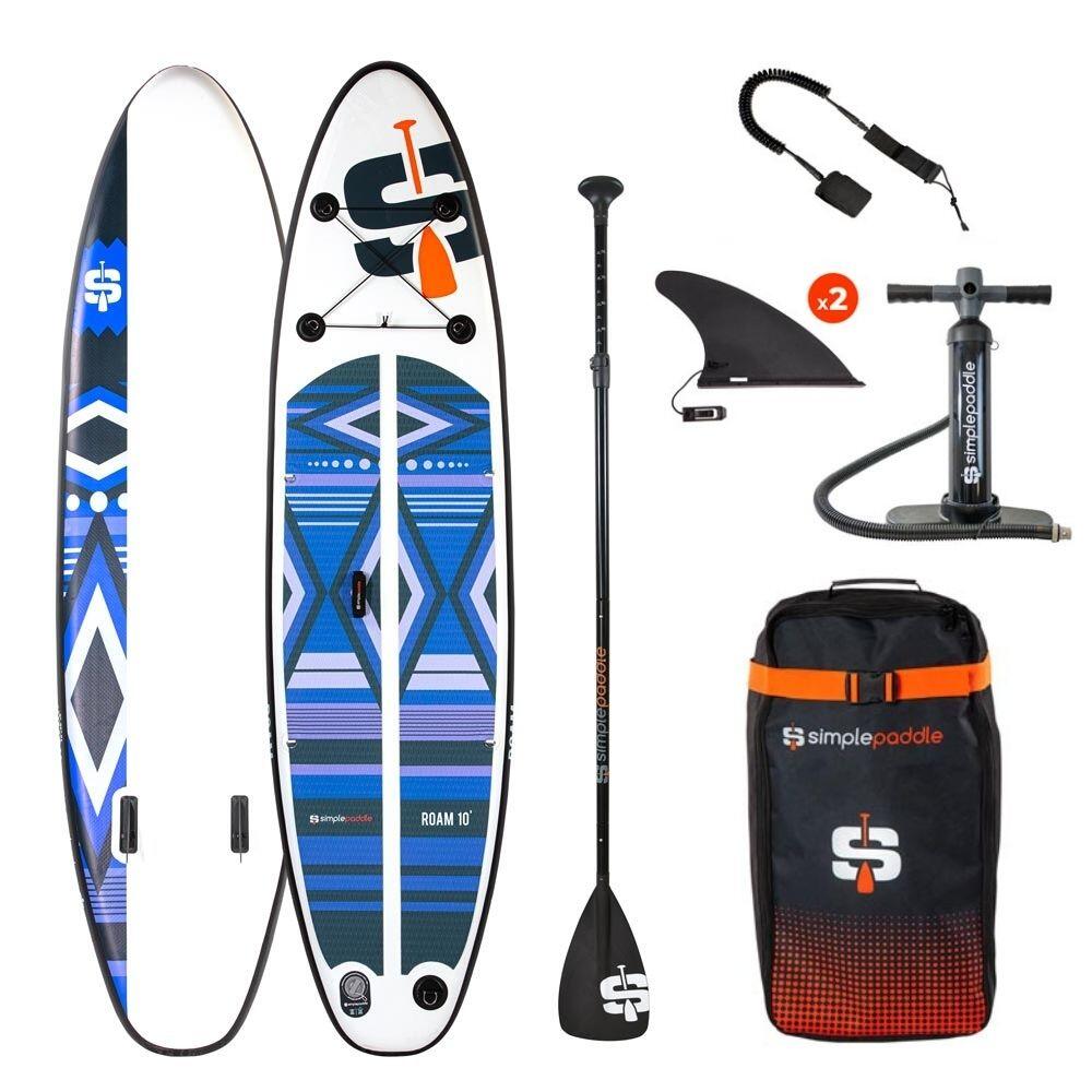 SIMPLE PADDLE Opblaasbaar Paddle ROAM 10' (295x76x 15cm) met peddel, leash, pomp en draagtas