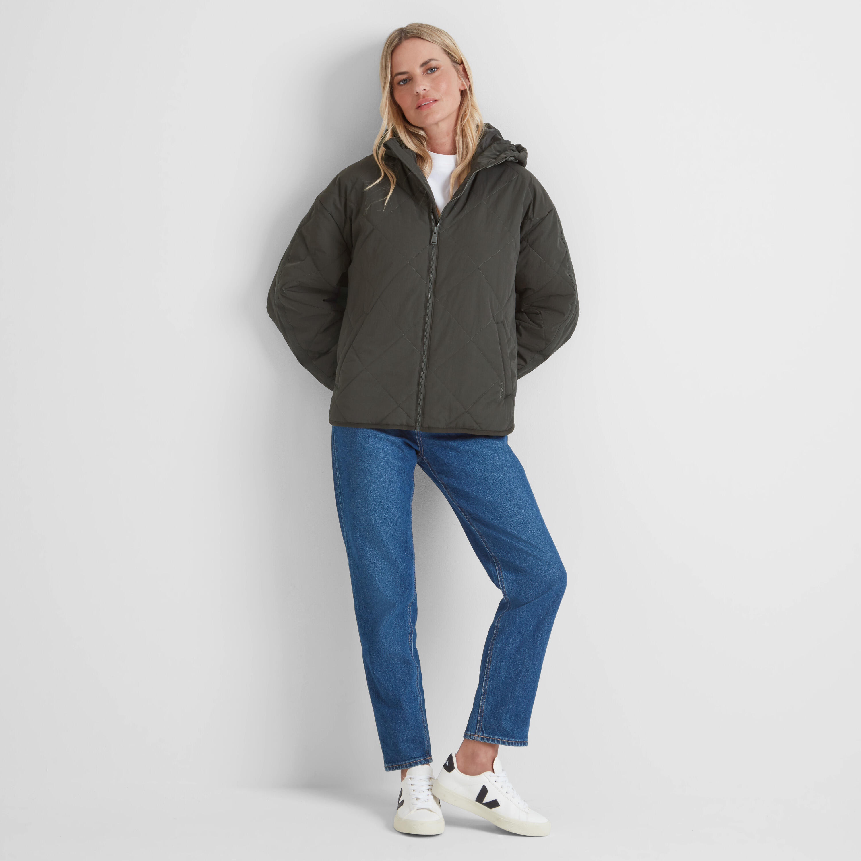 Orford Womens Hooded Packaway Padded Jacket 3/4