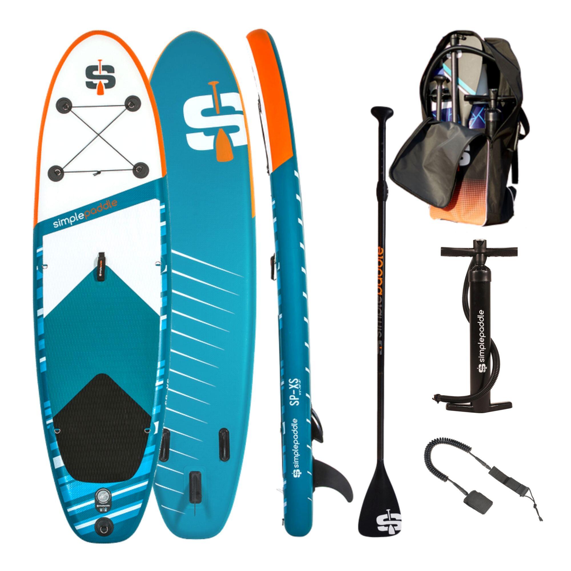 SIMPLE PADDLE Opblaasbaar Paddle XS 9'2'' (278x 76x 13cm) met peddel, leash, pomp en draagtas