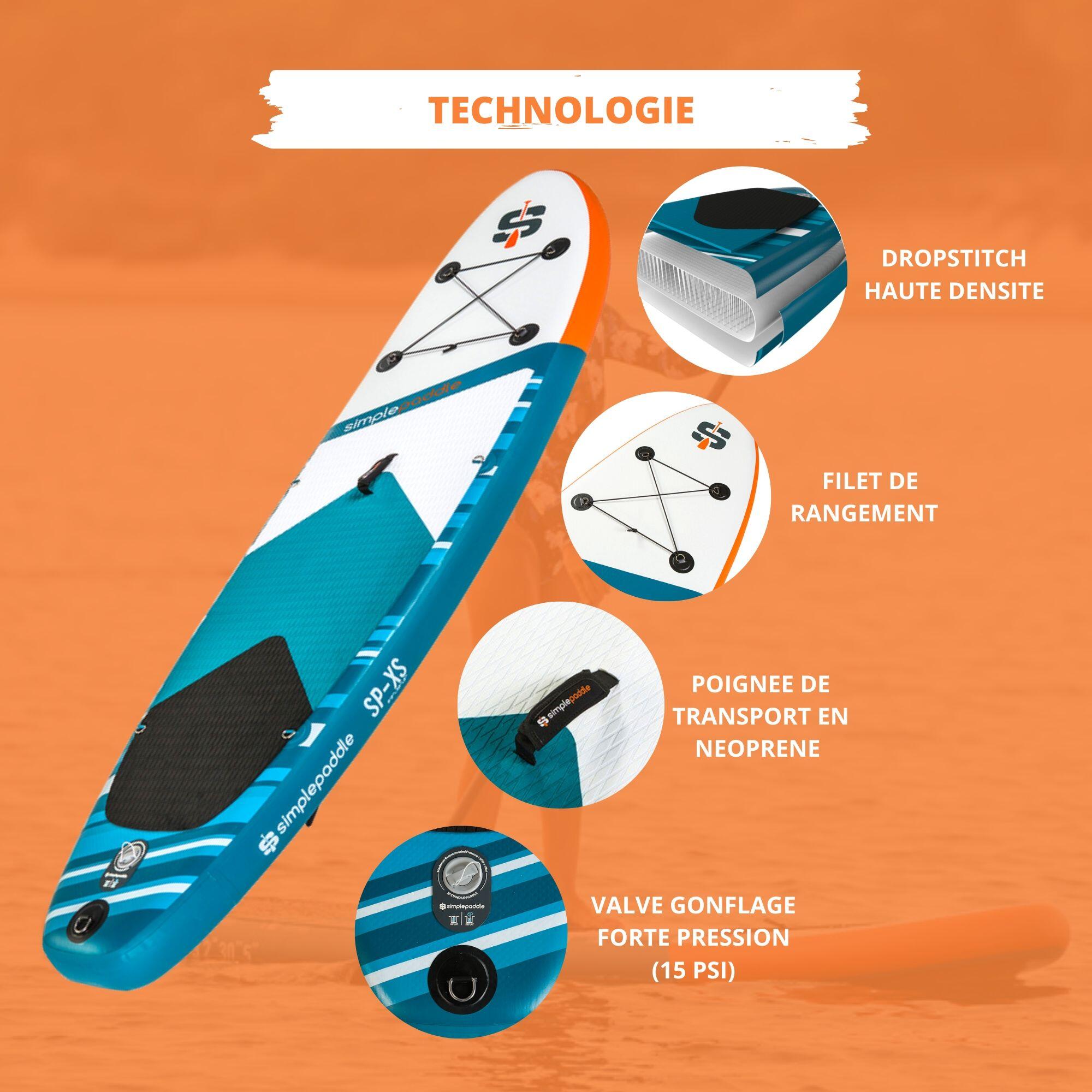 Opblaasbaar Paddle XS 9'2'' (278x 76x 13cm) met peddel, leash, pomp en draagtas 4/7