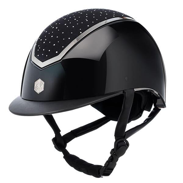 CHARLES OWEN Charles Owen Rijhelm Kylo Gloss Shell & Crystal Top Zwart