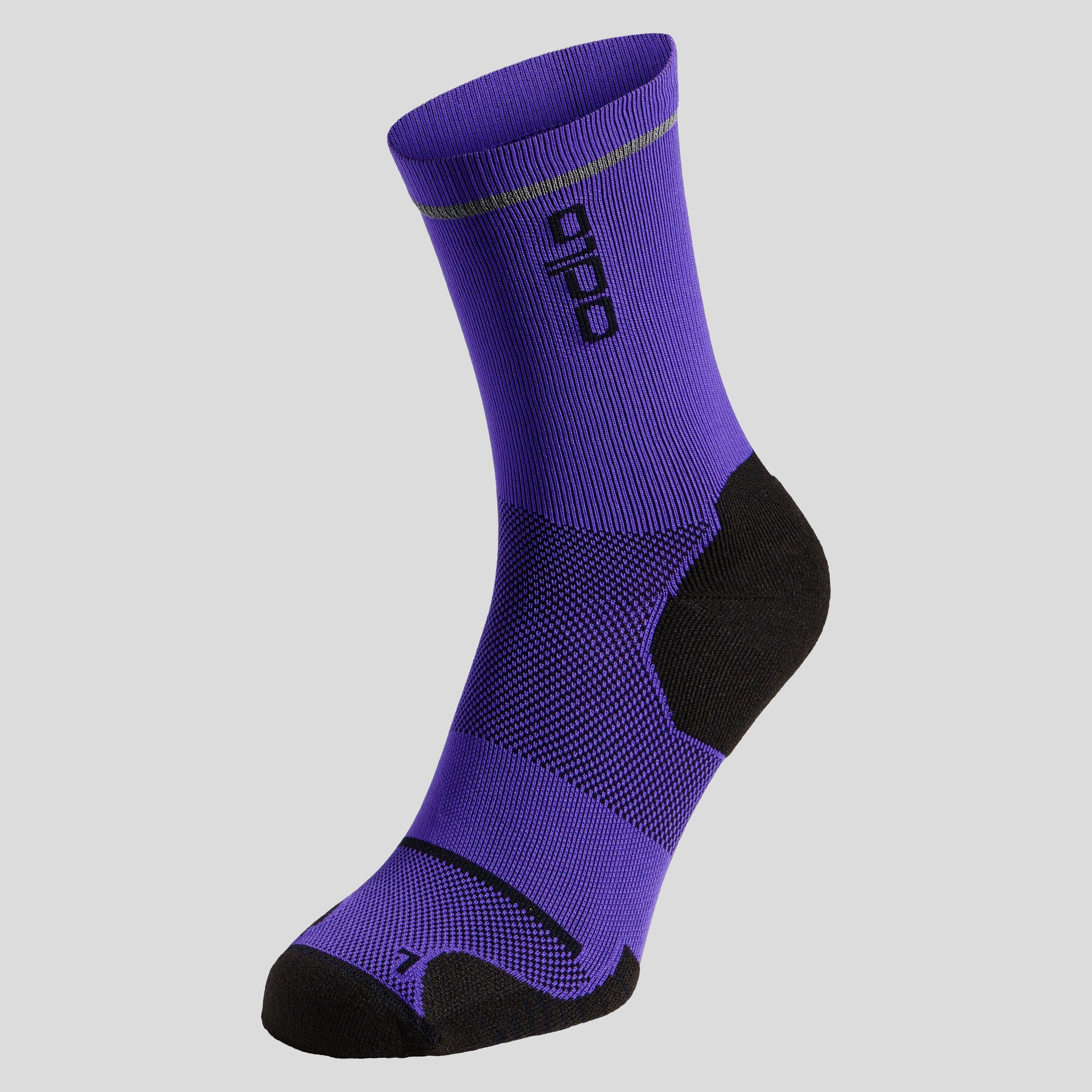 Odlo - Chaussettes De Cyclisme Mi-hautes Réfléchissantes Ceramicool Odlo - Chaussettes - Violet - 35/38 - Decathlon
