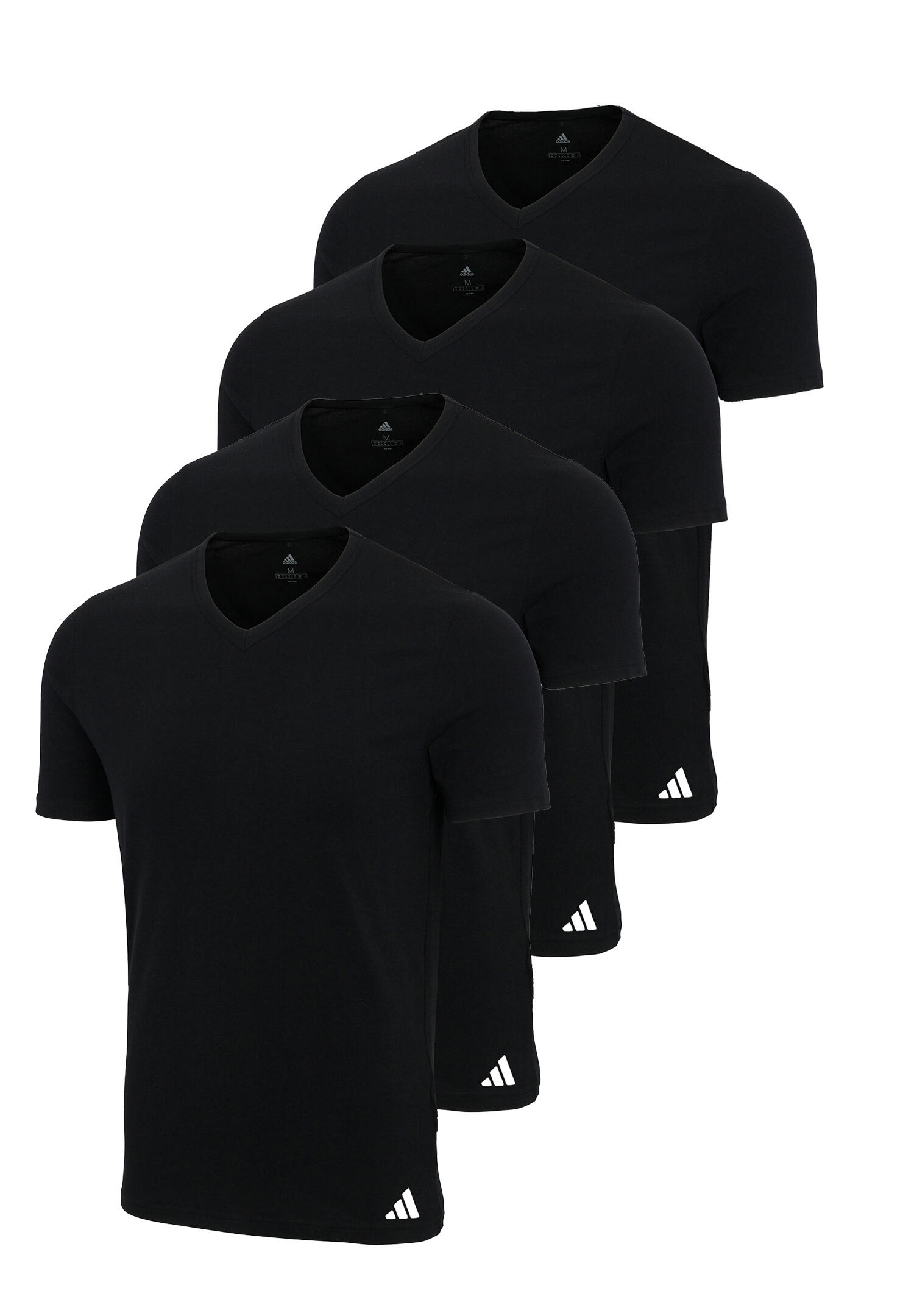 ADIDAS 4 er Pack adidas V-Neck T-Shirt Herren V-Ausschnitt Baumwolle