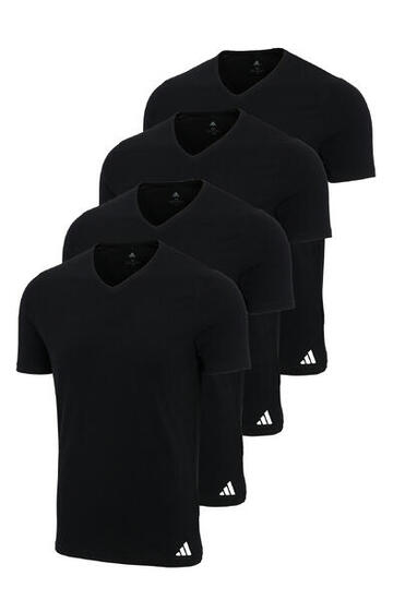 4 er Pack adidas V-Neck T-Shirt Herren V-Ausschnitt Baumwolle