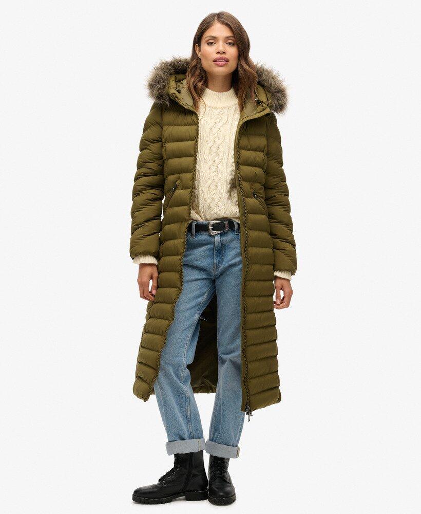 Lange Jas met Capuchon van Nepbont Fuji van SUPERDRY 1/7
