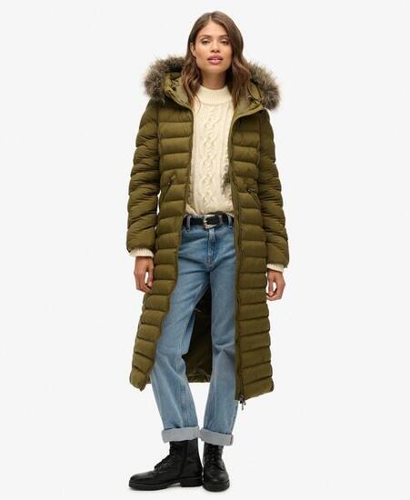 Lange Kapuzenjacke aus Kunstpelz Fuji von SUPERDRY