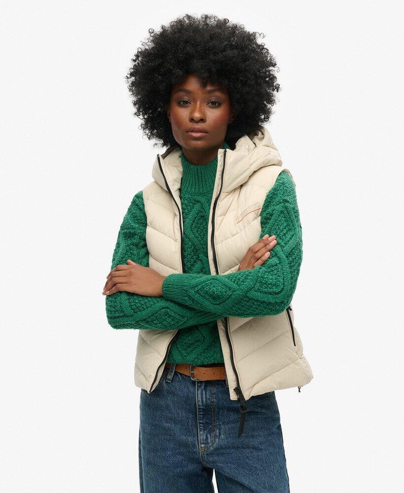 Gilet matelassé à capuche en microfibre 1/7