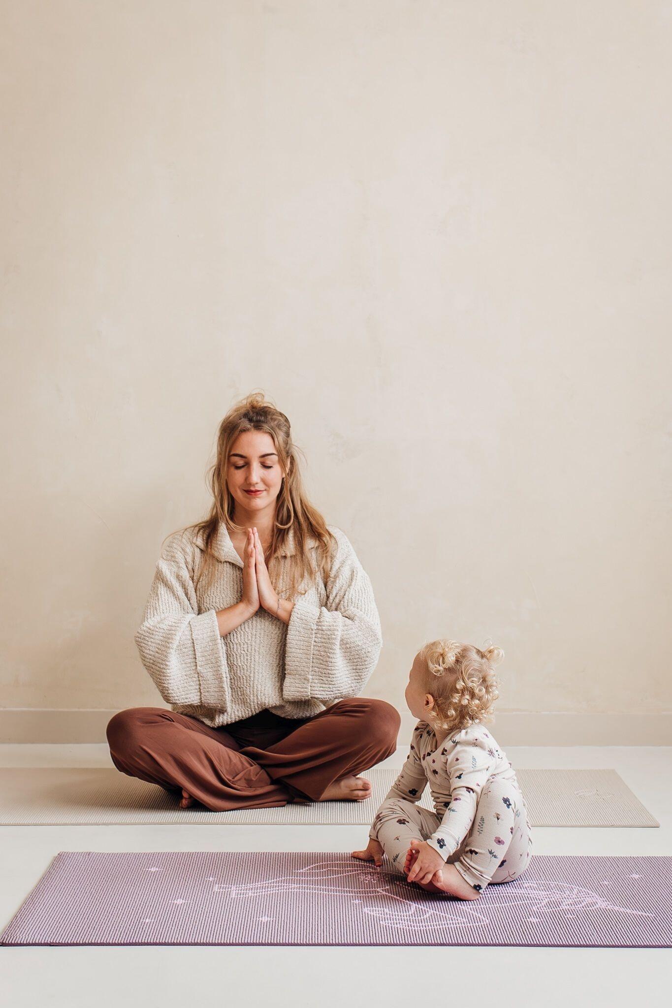 Lotus Kinder yogamat unicorn lavendel 4/5