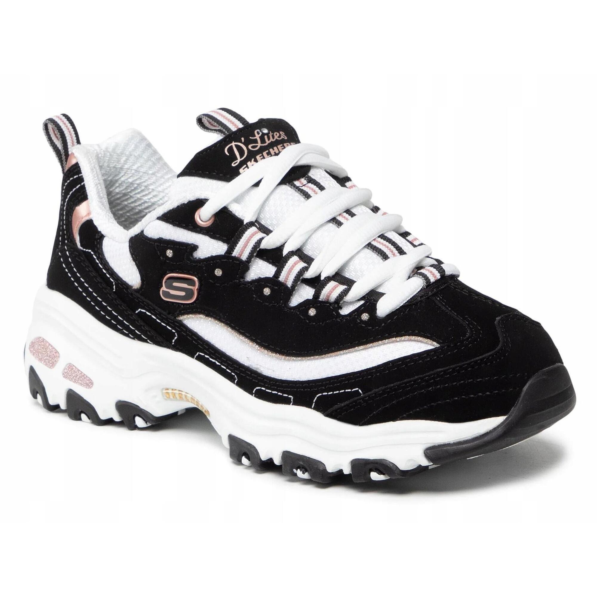 Buty damskie SKECHERS D'LITES 13154-BKRG sneakersy niskie sportowe 36,10