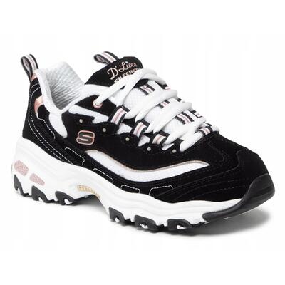 Buty damskie SKECHERS D'LITES 13154-BKRG sneakersy niskie sportowe 36,11