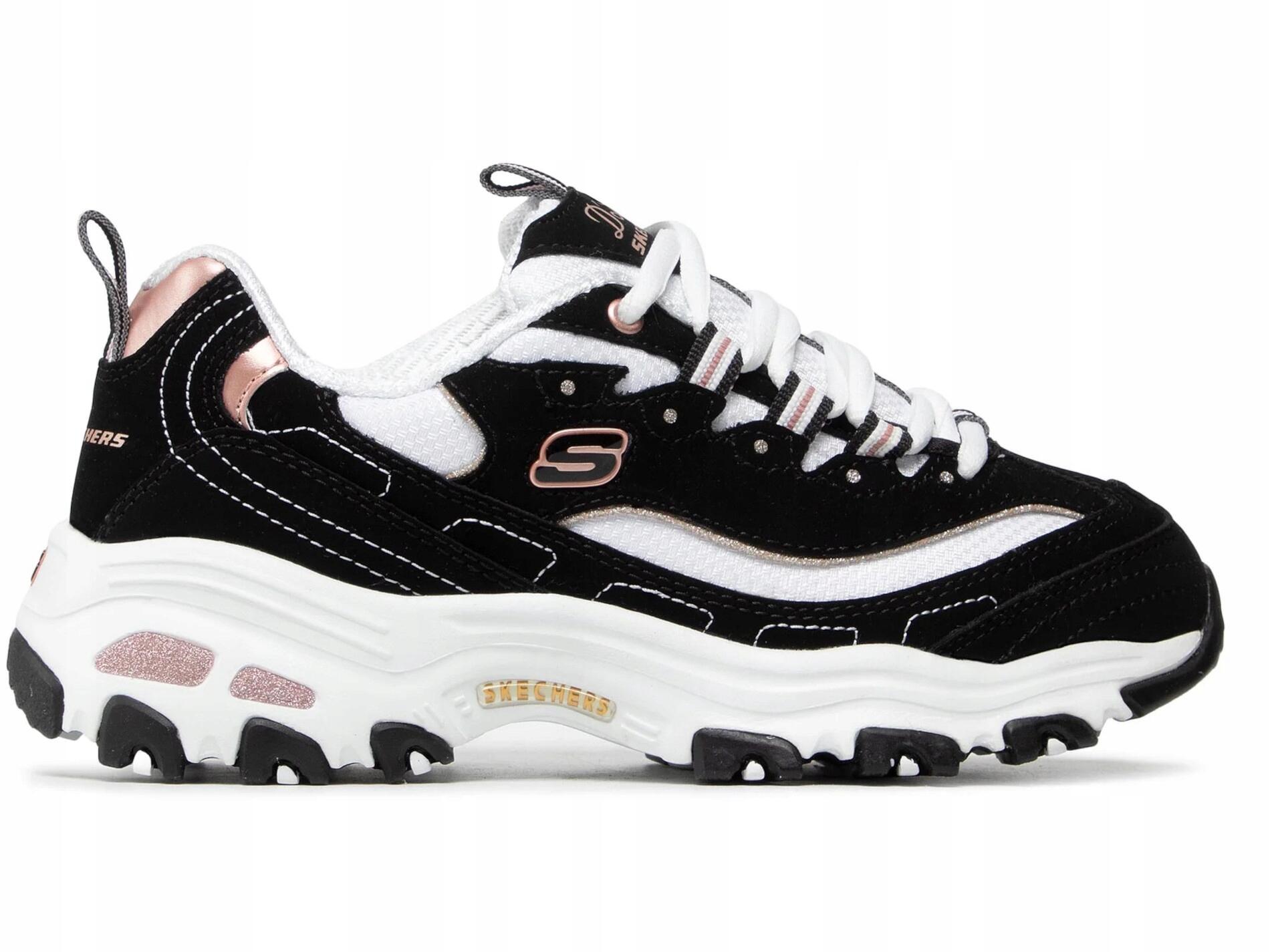 Buty damskie SKECHERS D'LITES 13154-BKRG sneakersy niskie sportowe 39 3/7