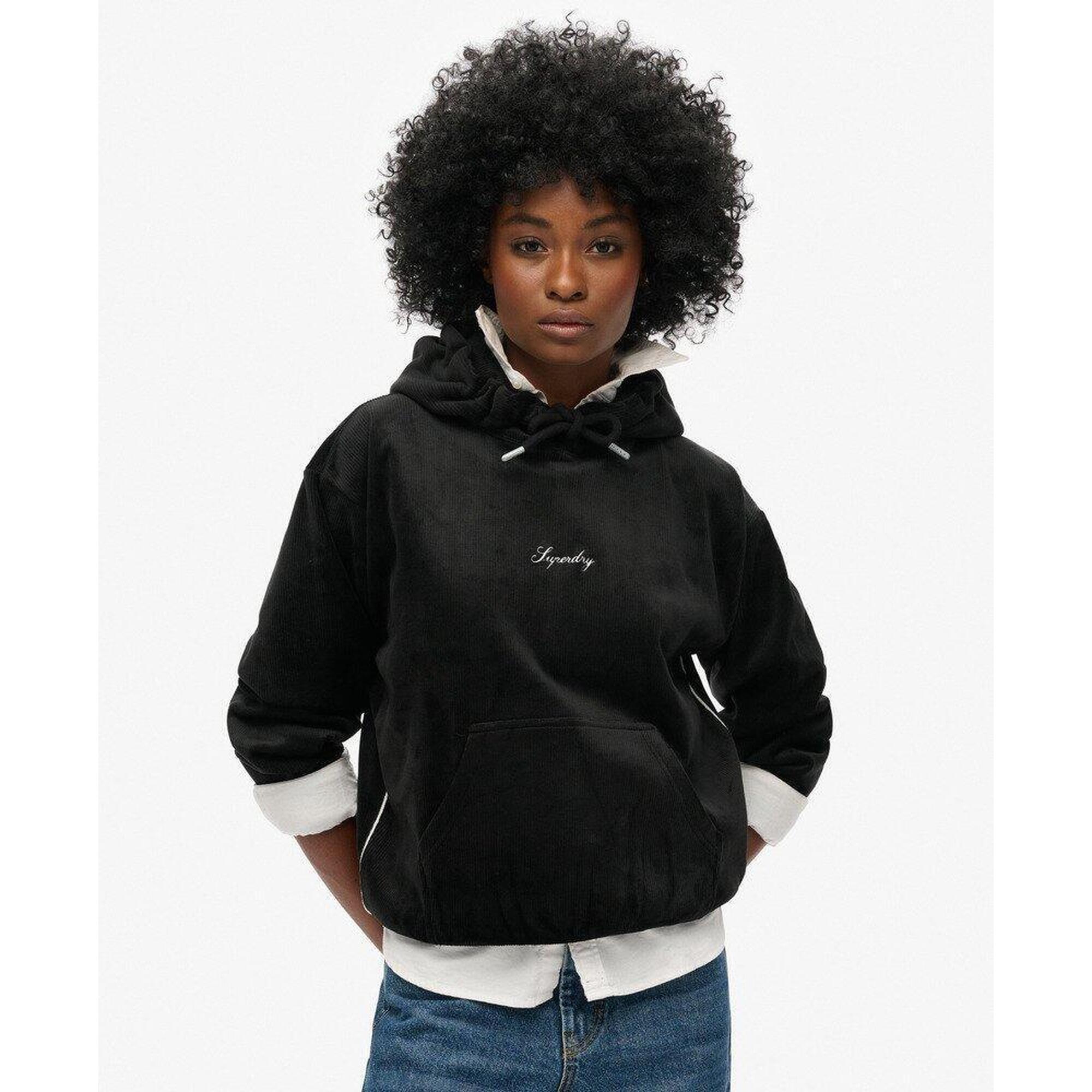 Superdry - Sweat À Capuche Ample En Velours Country Club - T-shirt Manches Courtes - Noir - Decathlon