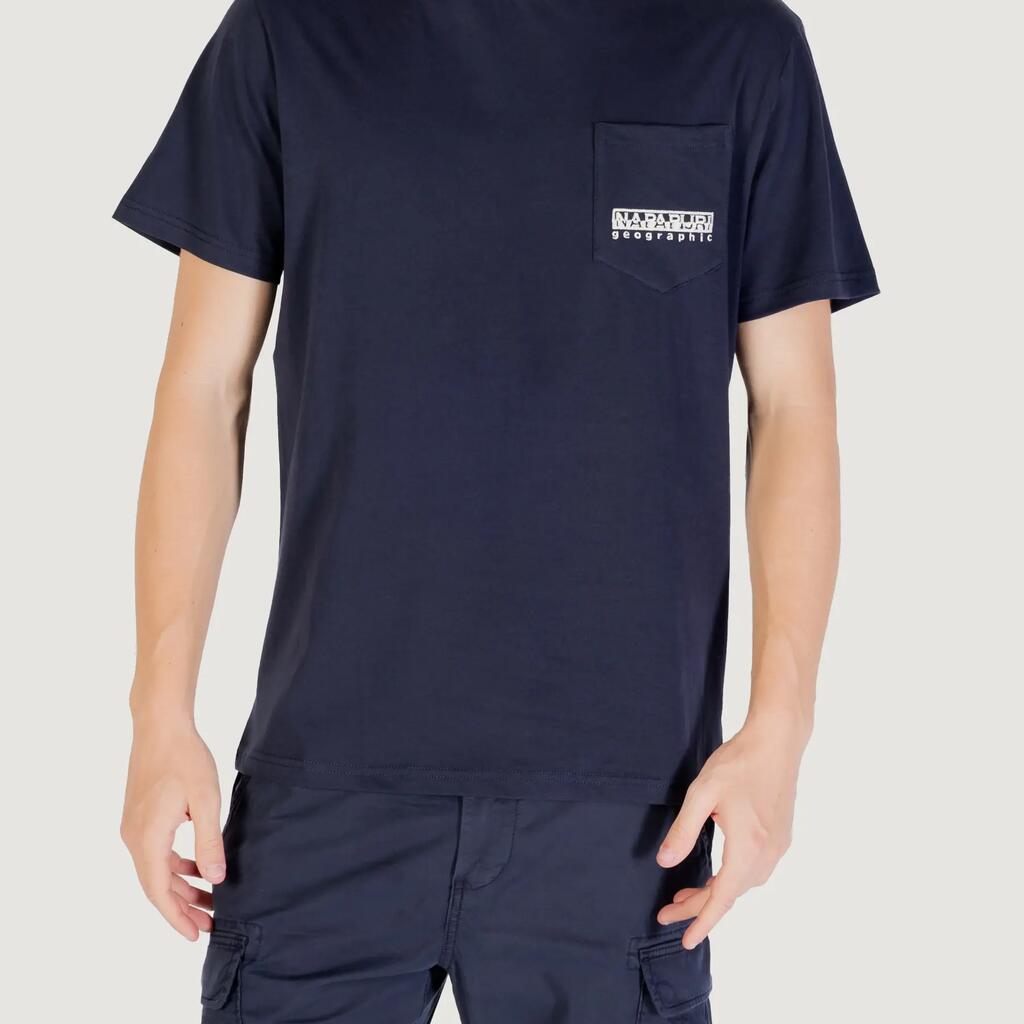 MEN'S crop top t-shirt S-MURLO SS BLUE