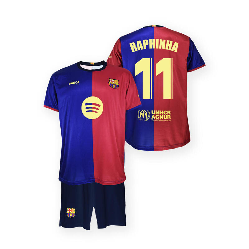 Kit FC Barcelone Domicile Junior Raphinha 2024/25