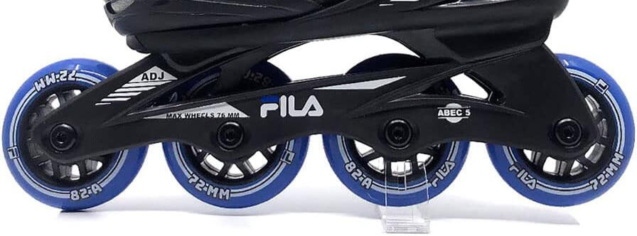 FILA J-ONE VERSTELBARE KINDERSKATE IN HET ZWART EN BLAUW 3/4