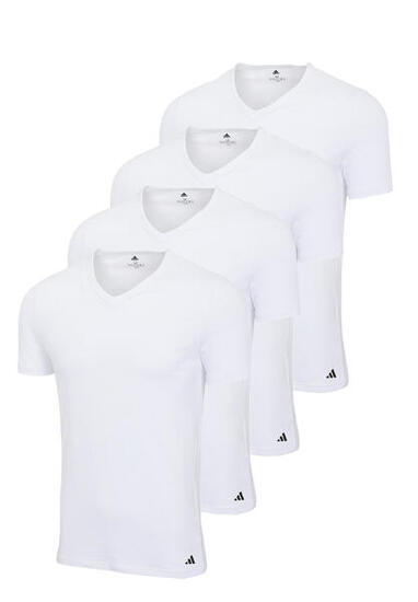 4 er Pack adidas V-Neck T-Shirt Herren V-Ausschnitt Baumwolle