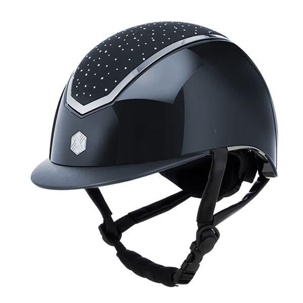 CHARLES OWEN Charles Owen Rijhelm Kylo Gloss Shell & Crystal Top Blauw